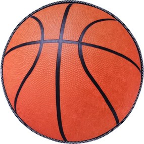 Narancssárga mosható gyerek szőnyeg ø100 cm Basketball – Vitaus