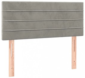 világosszürke bársony LED-es fejtámla 80 x 5 x 78/88 cm