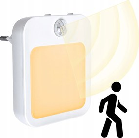 Led Éjszakai Fény Mozgásérzékelővel, Konnektorba Dugazható, Borostyán Színű