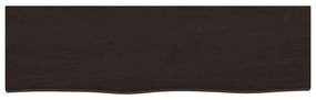 sötétbarna kezelt tömör tölgyfa fali polc 100x30x(2-4) cm