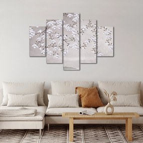 Kép - Virágok egy szürke tájon (150x105 cm)