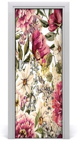 Ajtó tapéta virágos mintával 85x205 cm