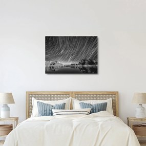 Fekete-fehér kép egy csillagos ég (üvegen) (70x50 cm)