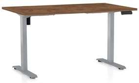 OfficeTech B állítható magasságú asztal, 120 x 80 cm, szürke alap, silverjack tölgy