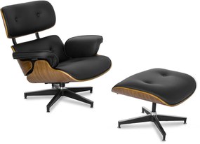 Prémium Forgó Fotel Fekete Eco-bőr Kárpittal. PALERMO