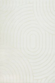 Krémszőnyeg Kétszintes Minimalista Ovális Vonalakkal Misha 200x290 cm