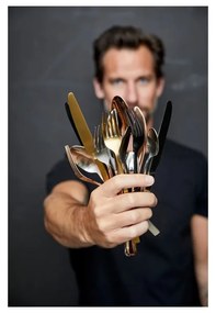 Matt ezüstszínű acél evőeszköz készlet 16 db-os – Bitz