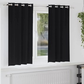 Függönyök függönyökkel 2 pcs Fekete Poliészter
