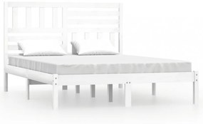 fehér tömör fenyőfa ágy matrac nélkül 150 x 200 cm