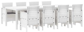 vidaXL Kert étkező szett 9 pcs Világosszürke Polipropilén