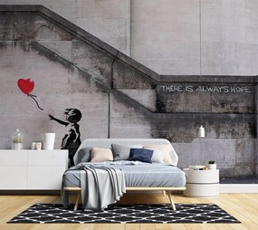 Gario Fotótapéta Lány lufival, Banksy, graffiti, graffiti Anyag: Vlies, Méret: 150 x 105 cm