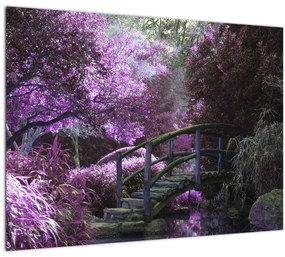 Kép - lila fák (üvegen) (70x50 cm)