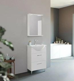 Smart 55cm-es lenyílós, fiókos fürdőszobaszekrény + mosdó
