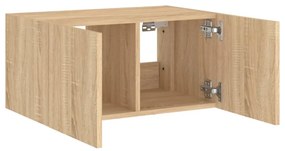 sonoma tölgy színű fali TV-szekrény LED-ekkel 60x35x31 cm