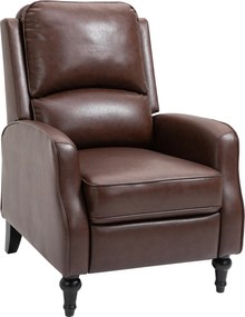 HOMCOM Manuális Fotel 90° és 150° Bükk különböző dőlésszögekkel TV-hez, Nappaliba, Hálószobába, Modern Dizájn Műbőrből 73x86x104cm | Aosom