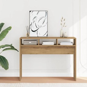 kézműves tölgy színű szerelt fa dohányzóasztal 105x30x80 cm