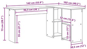 Beton szürke számítógépes asztal Beton szürke Forgácslap