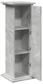 betonszürke szerelt fa bemutatóállvány tárolóval 31x30x90 cm