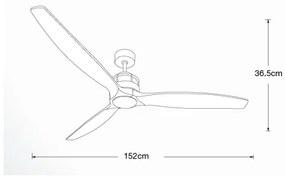 Lucci air 210508 - Mennyezeti ventilátor AIRFUSION AKMANI paulownia/fekete + távirányító