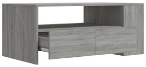 Szürke sonoma színű szerelt fa dohányzóasztal 102 x 55 x 42 cm