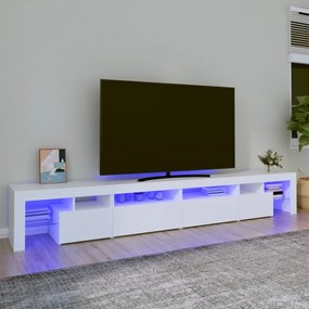 fehér TV-szekrény LED-lámpákkal 260x36,5x40 cm