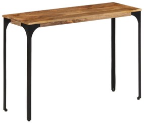 barna tömör mangófa és vas konzolasztal 110 x 35 x 76 cm