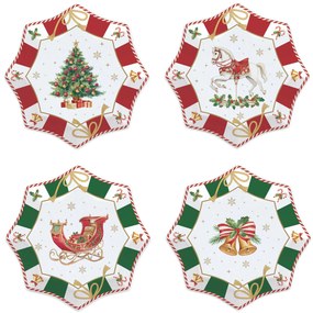 Karácsonyi porcelán kicsi desszertes tányér 4 db szett Ø 16 díszdobozban Christmas Tale