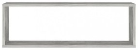 2 db betonszürke szerelt fa fali kockapolc 80 x 15 x 26,5 cm