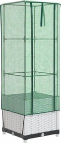 vidaXL rattan megjelenésű magaságyás melegháztakaróval 40x40x139 cm