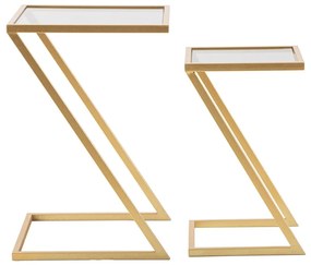 Tárolóasztal szett üveg asztallappal, 2 db-os 40x40 cm Zet – Mauro Ferretti