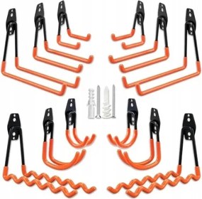 12x Akasztó Kampó Fém Fali Tartó Garázs Fali Kerékpár Szerszámok