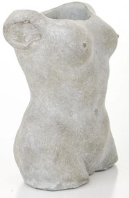 Cyrus design görög stílusú emberi test formájú szürke cement virágtartó kaspó váza 21x15x11cm