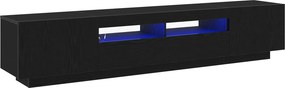 vidaXL TV szekrény garnitúra 2 pcs Fekete 200 x 35 x 40 cm Faanyag