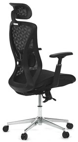 Fekete Hálós Irodai Szék, Szinkron Mechanikával. KA-S258 BK