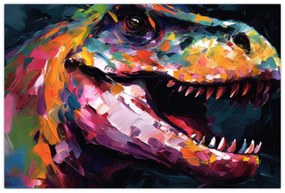 Kép - Dinoszaurusz, festészet (90x60 cm)