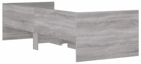 szürke sonoma tölgy színű műfa ágykeret fiókokkal 90 x 200 cm
