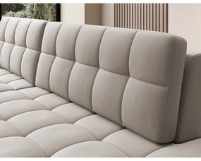 Bézs bársony kinyitható sarokkanapé (bal oldali-heverő résszel) Blezalt – ELTAP