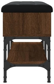 barna tölgy színű szerelt fa cipőtároló pad 82 x 32 x 45 cm