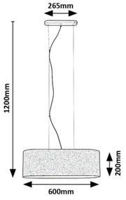 Rabalux 72251 - Csillár zsinóron NARMIN 3xE27/40W/230V