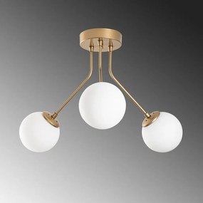 Orion 13956 arany fém és üveg 3 izzós függőlámpa, Ø56 cm
