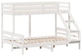 fehér tömör fenyőfa emeletes ágy 80 x 200/140 x 200 cm