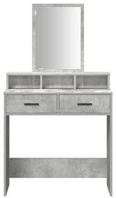 Sminkasztal Fiókokkal Beton Szürke 79x41x140 cm