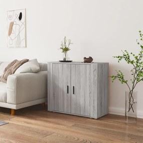 szürke sonoma színű szerelt fa tálalószekrény 80x33x70 cm