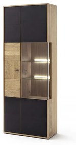 Valencia üveges tároló tölgy, antracit 79 x 207 cm