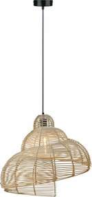 Shella rattan függőlámpa 60 cm világos fa skandináv nappali