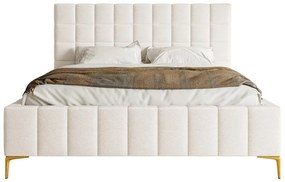 Franciaágy 180 cm Sheldona 180 (ágyráccsal) (tárolóhellyel) (krém + arany). 1099759