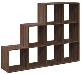 3 szintes barna fa elválasztó könyvespolc 137,5 x 29 x 103,5 cm