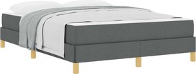 vidaXL Boxrugós ágy matracmal Sötétszürke 140 x 190 cm szövet
