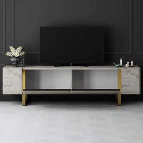 TV szekrény Yildiz - Travertine, Gold