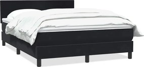 vidaXL fekete bársony rugós ágy matraccal 160x210 cm